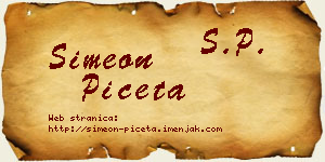Simeon Pičeta vizit kartica
